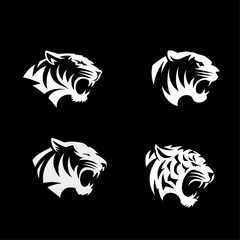 Tiger head emblem design 4 illustration