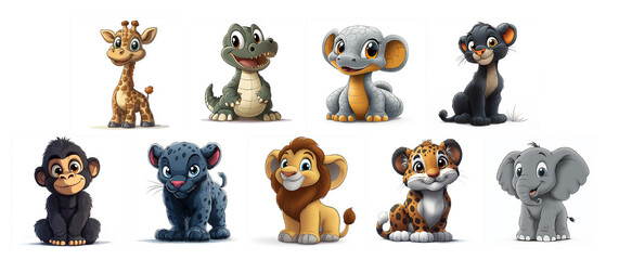 Ensemble de bébés animaux de la jungle