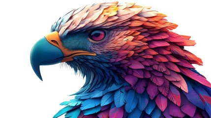 Vibrant colors enliven this intricate Eagle Totem art, symbolizing strength, freedom, and spiritual insight.