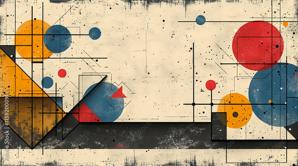 Poster bold geometric shapes create a striking abstract pattern on canvas