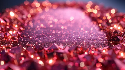 Red crystals and sparkles create a magical ambiance
