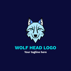 Wolf Head Vector Logo Template on dark background