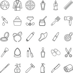 Spa Day Essentials Beauty, Hygiene, and Relaxation Icons