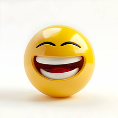 Fototapeta premium Cheerful Smiley Emoji with Bright Yellow Color and Joyful Expression