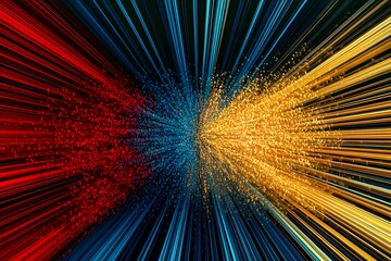 Obraz premium colorful abstract explosion around a circular wave form