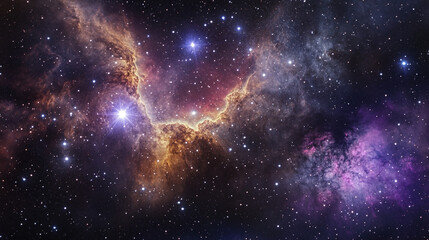 Fototapeta premium Stunning view of a vibrant nebula full of stars in deep space