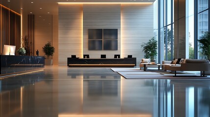 10. Modern condo model with sharp architectural lines displayed in a contemporary office setting