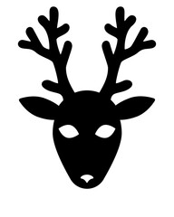 Deer head vector silhouette for stencil - vector image for logo or pictogram. Deer animal silhouette for icon, sign or stencil.