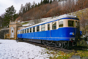Obraz premium Semmering railway station in winter, Austria, Europe