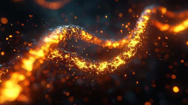 Molten lava flows twist and shimmer like DNA strands in vibrant detail - Powered by Adobe