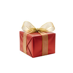A gift box wrapped with ribbon. png isolated background. transparent background.