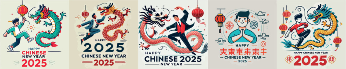 Vector image of man celebrating Chinese New Year