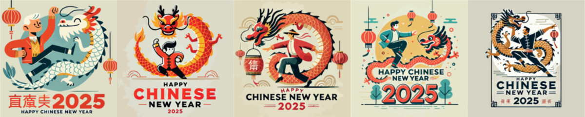 Vector image of man celebrating Chinese New Year