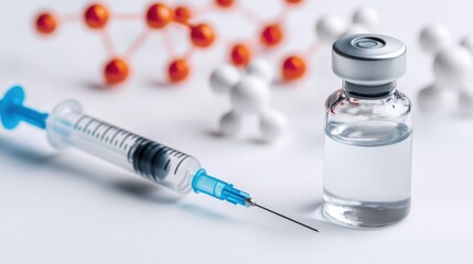 Vaccine Setup with Syringe and Vial