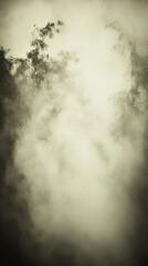Obraz premium Mysterious fog enveloping trees creates ethereal atmosphere