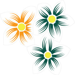 A colorful clip art of a wildflower with detailed petals, a slender pedicel, and a simple plant stem is depicted.