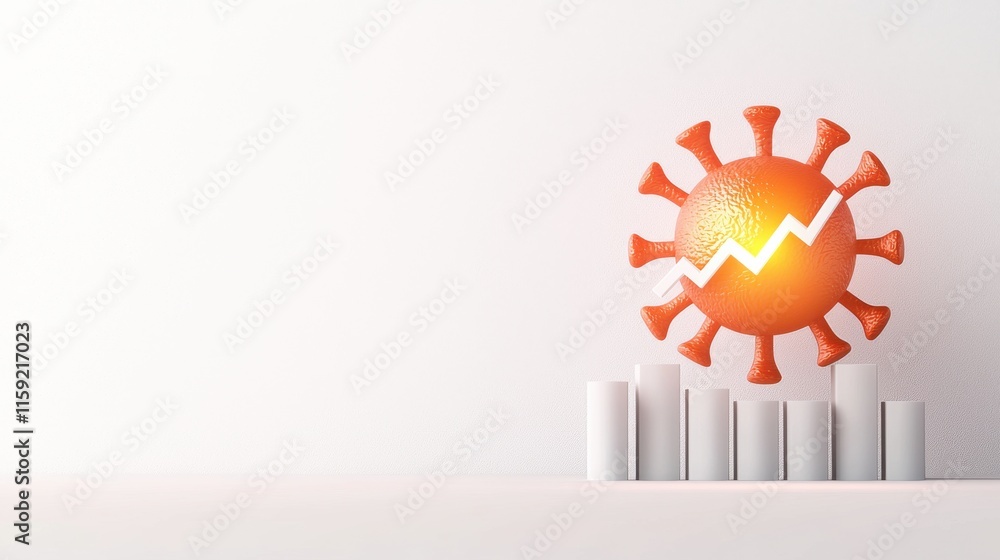 Poster recovery chart with glowing element