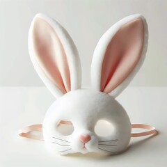 Children's white rabbit mask.