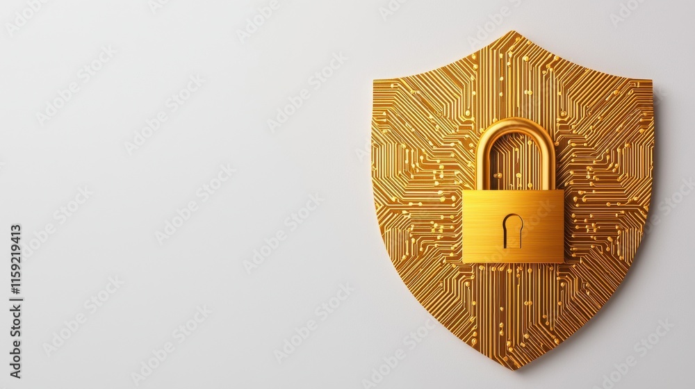 Poster digital padlock with circuit design concept