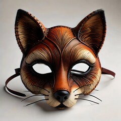 Fox mask lying on white.