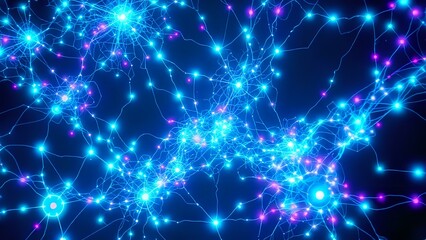 Intricate Neon Network Pattern