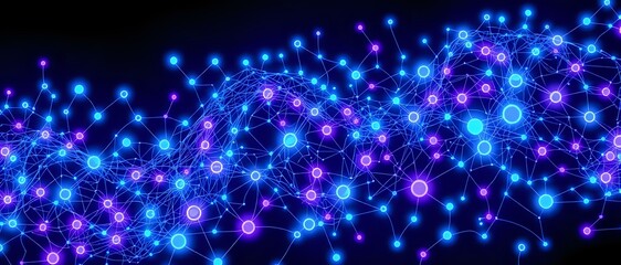 Neon Bioluminescent Stars - Cosmic Constellation