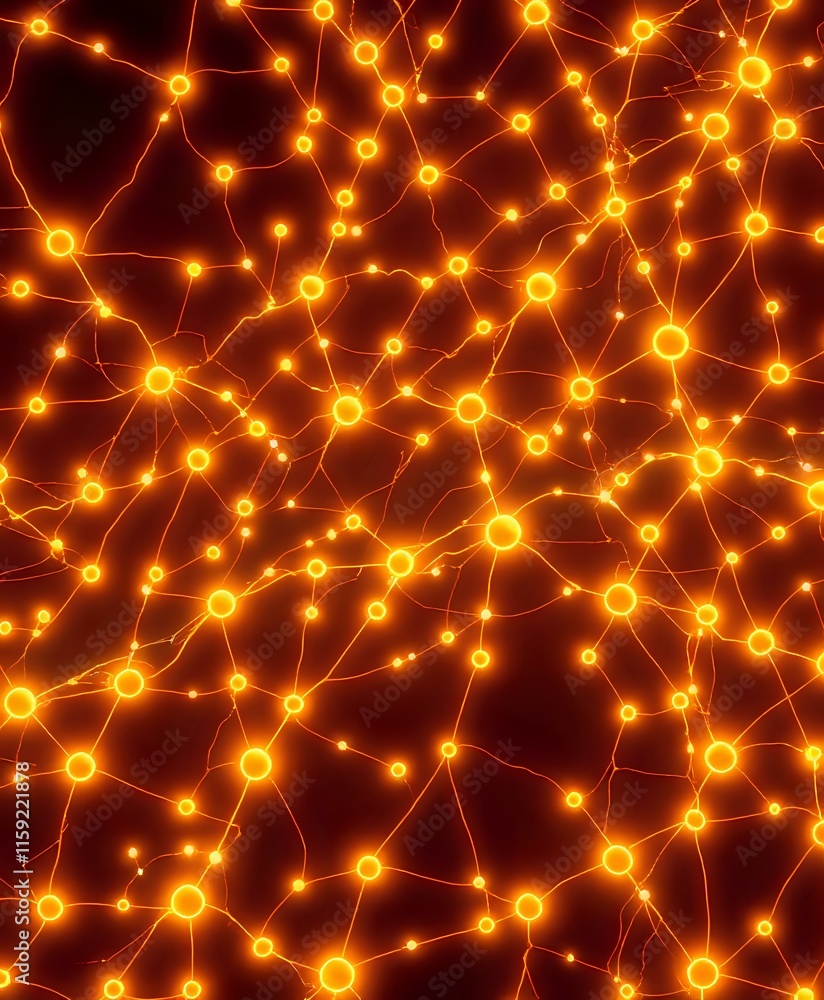 Poster Dynamic Neural Network Art, Cybernetic Data Visualization