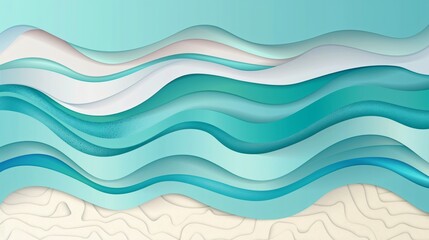 Turquoise Water Waves and Sand Beach Background