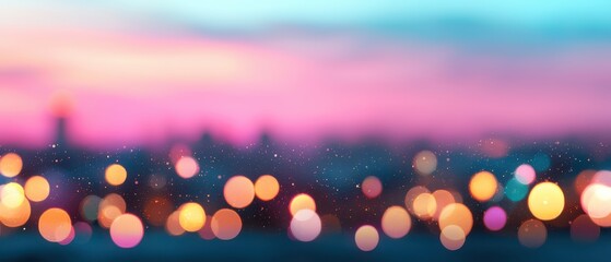 Beautiful Bokeh Effect with Colorful Lights and Soft Background in a Cityscape at Twilight