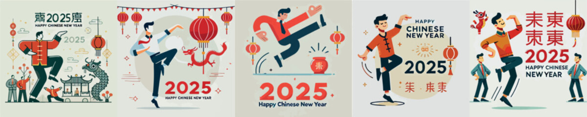Vector image of man celebrating Chinese New Year