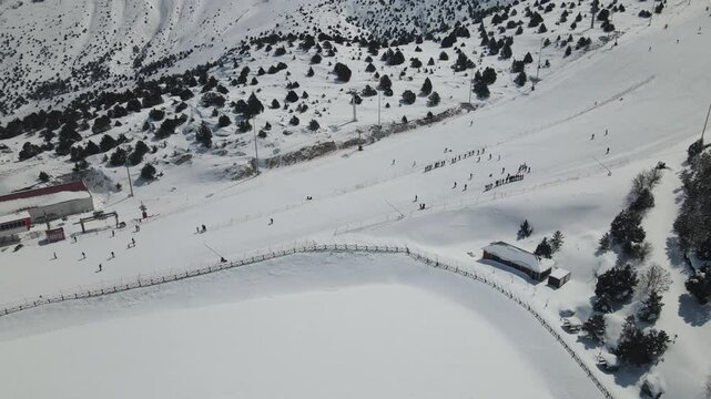 People Skiing on the Ski Area