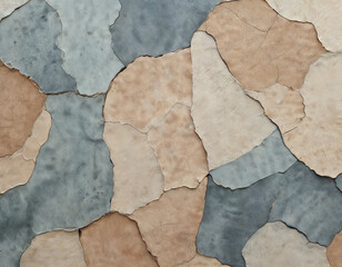 Background of pieces of textured cardboard  colored paper in folds and wrinkles