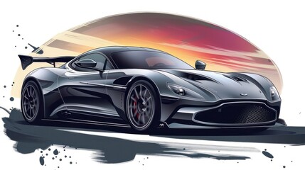 A dynamic hypercar design, highlighting extreme performance and aggressive styling,