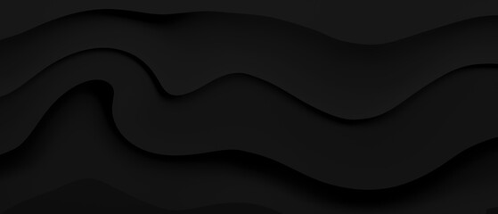 Dark Organic Wave Background Wallpaper, Light and Shadow Shapes in 21:9 Ultra-Wide format