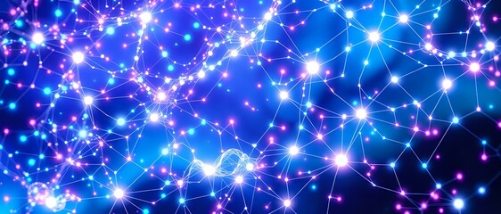 Cybernetic Aurora Bioluminescent Network - Blue & Purple Glow