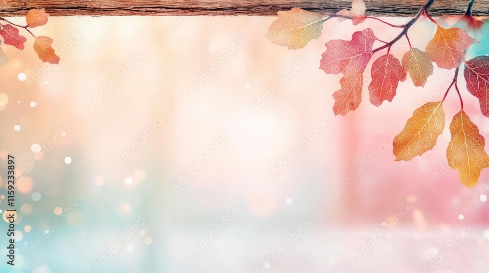 Poster oak leaves abstract background idea. a soft, dreamy background featuring colorful autumn leaves with