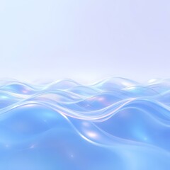 Obraz premium Hypnotic Holographic Ocean Wave - Iridescent Blues & Purples