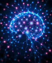 Obraz premium Luminous Brain Constellation Night Sky Art