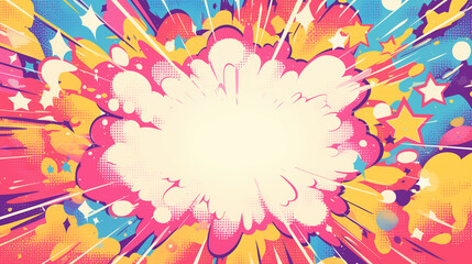 Bright abstract background in pop art comic style.
