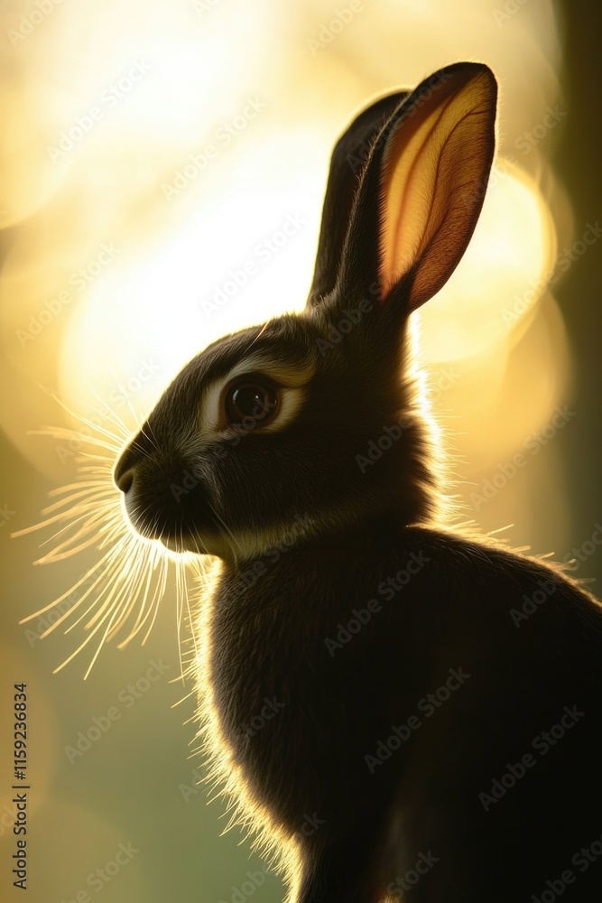 Poster a close-up shot of a rabbit's face with a blurry background
