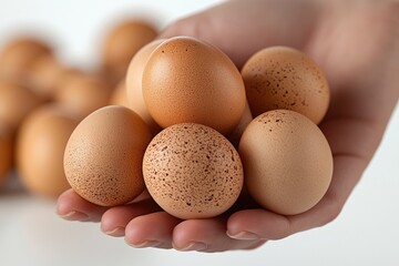 A person holding a bunch of eggs in their hands