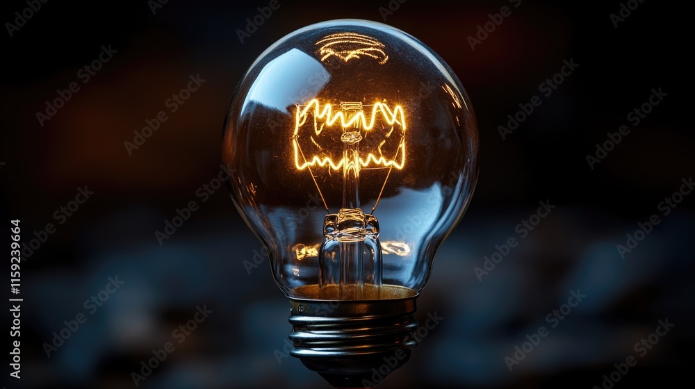Poster A light bulb with a message written on it, possibly used as a decorative or motivational element