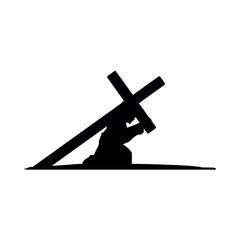Jesus Christ carried the cross on his shoulders to Mount Calvary.