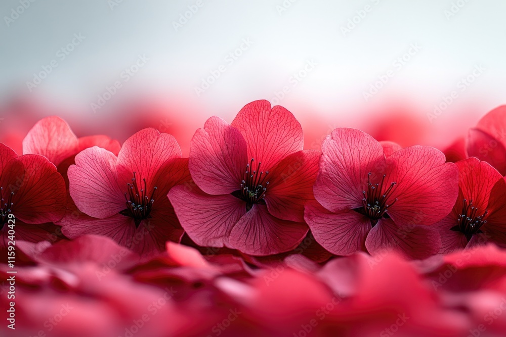 Poster a close-up shot of a bouquet of bright red flowers, perfect for use in still life compositions or as