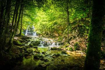 Obraz premium Hiking Josephstal Waterfalls Bavaria Germany
