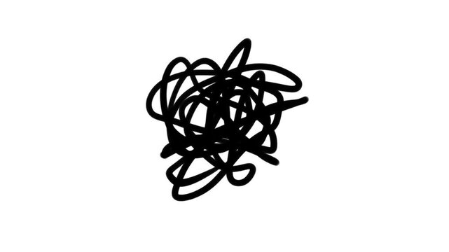 hand drawn scribble animation. 4k footage