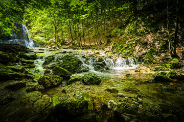 Fototapeta premium Hiking Josephstal Waterfalls Bavaria Germany
