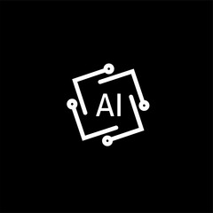 Modern AI vector logo for tech startups and digital platforms