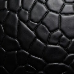 Black Quilted Leather Texture, Luxury Close-up
