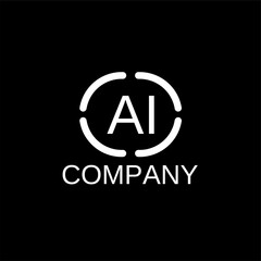 Modern AI vector logo for tech startups and digital platforms